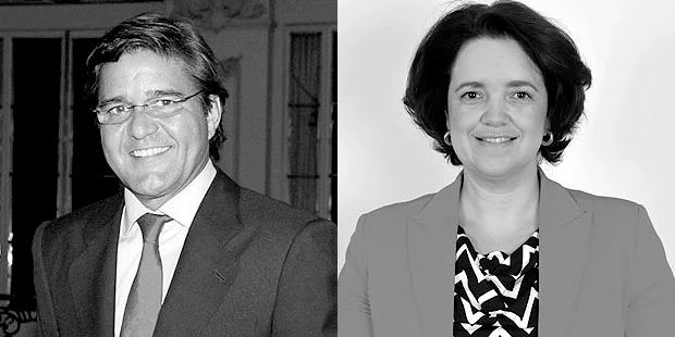 Fotografía en blanco y negro de César Campuzano y Magdalena Suárez, líderes de eCAS Solutions.