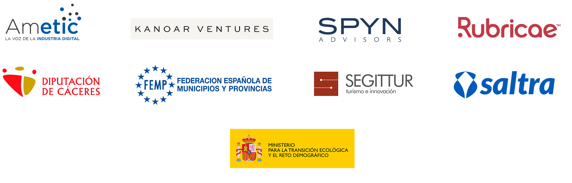 Logotipos de empresas y entidades colaboradoras en el ámbito digital e institucional